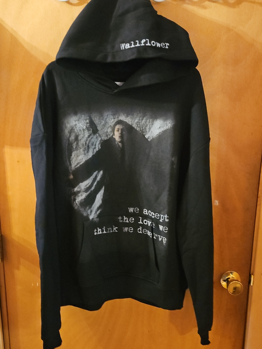 Reian Black Wallflower Pullover Hoodie with Quote - Picture 3 of 3
